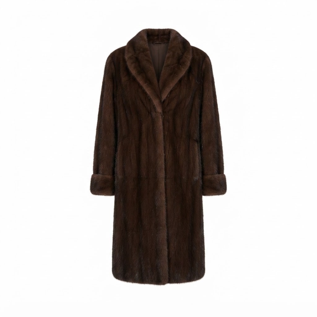 Faux Fur Coat in Chocolate Brown with Shawl Collar 3