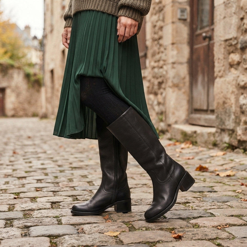Black Knee High Boots — Wide Fit with Orthopedic Support 8