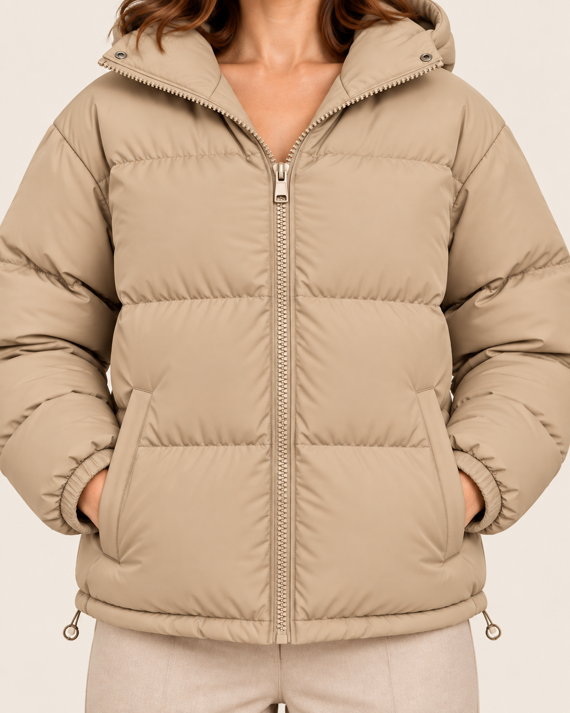 Ladies Puffer Jacket — Hooded Quilted Water-Resistant 11