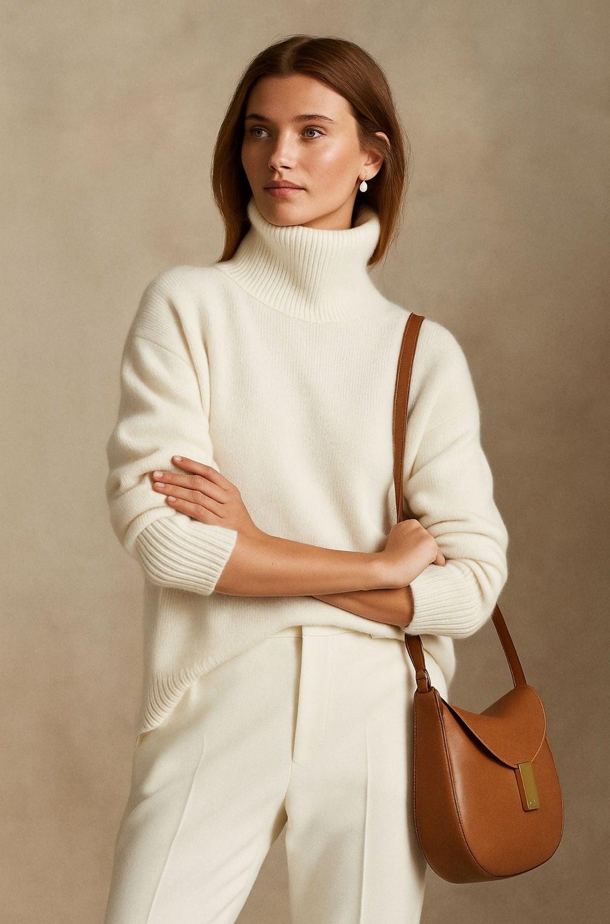 Women's Relaxed Polo Jumper in White