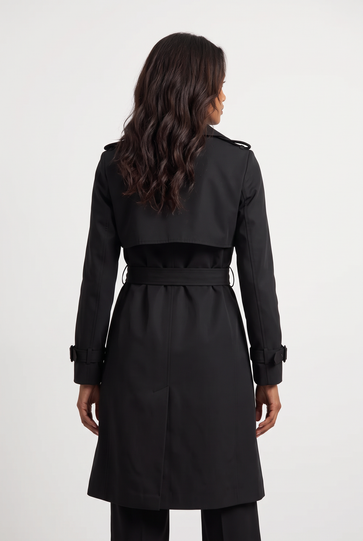 Trench Coat Double-Breasted Belted Longline — Women's 13
