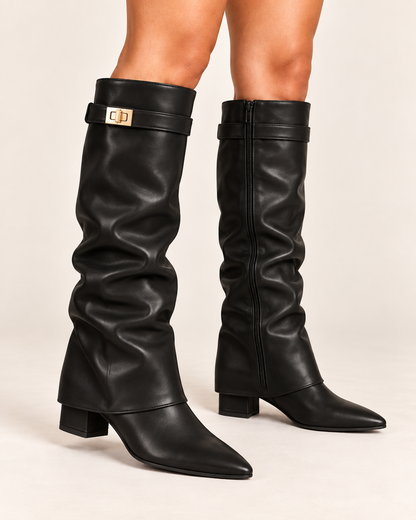 Knee High Boots with Block Heel