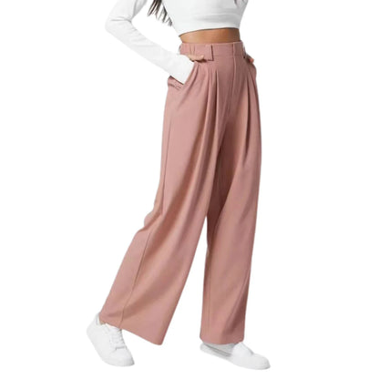 Wide-Leg Pleated Trousers