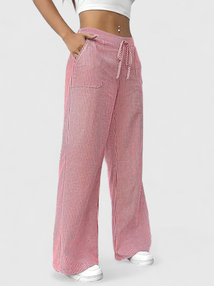 Wide-Leg Drawstring Trousers