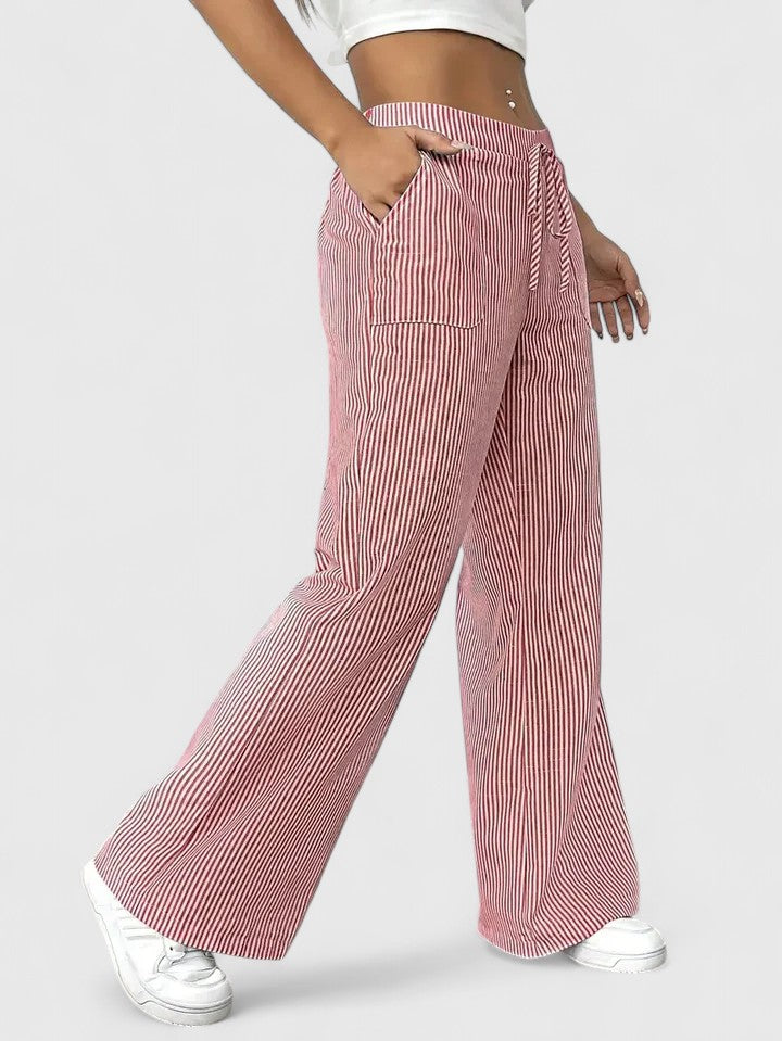 Wide-Leg Drawstring Trousers