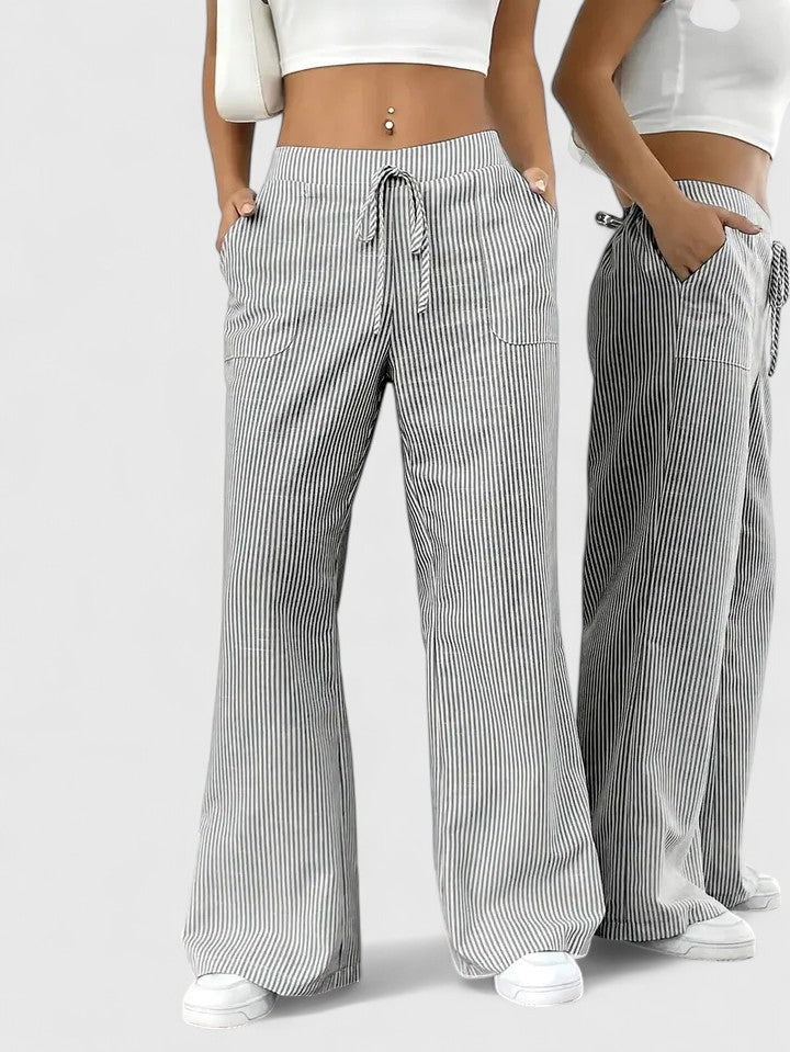 Wide-Leg Drawstring Trousers