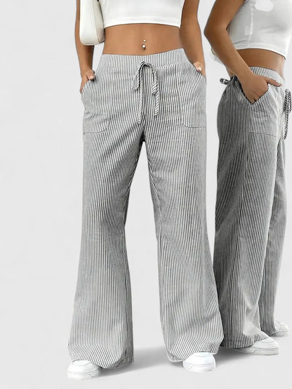 Wide-Leg Drawstring Trousers