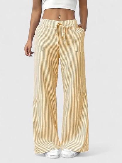 Wide-Leg Drawstring Trousers
