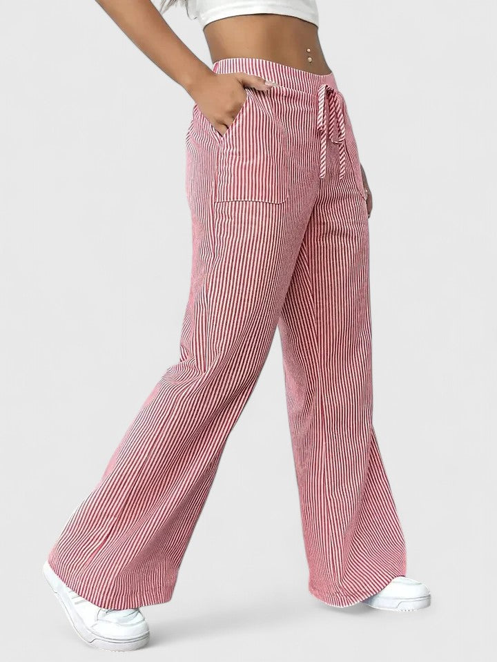 Wide-Leg Drawstring Trousers