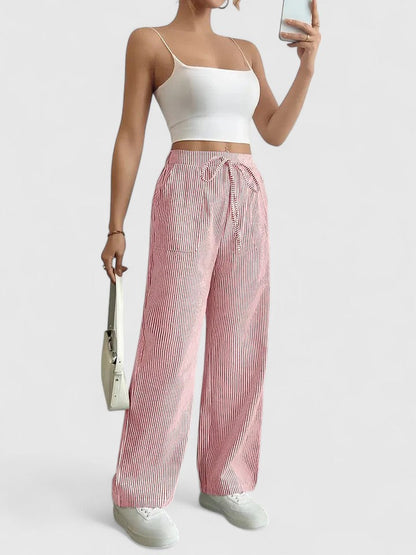 Wide-Leg Drawstring Trousers