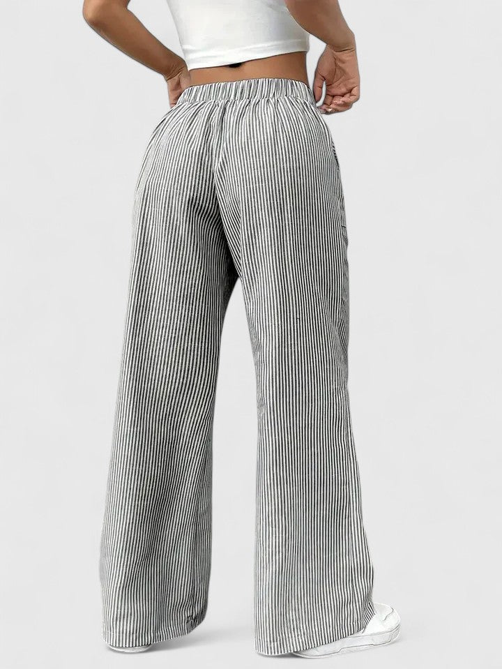Wide-Leg Drawstring Trousers