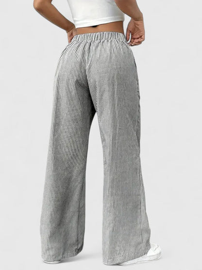 Wide-Leg Drawstring Trousers