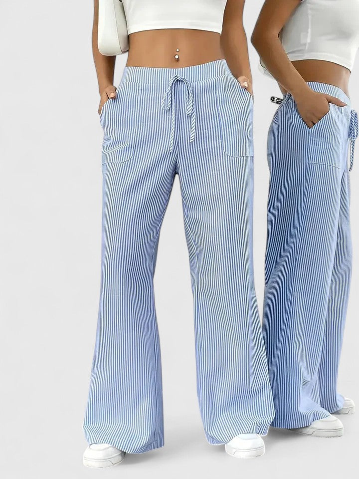Wide-Leg Drawstring Trousers