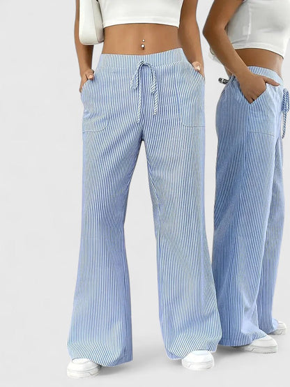 Wide-Leg Drawstring Trousers
