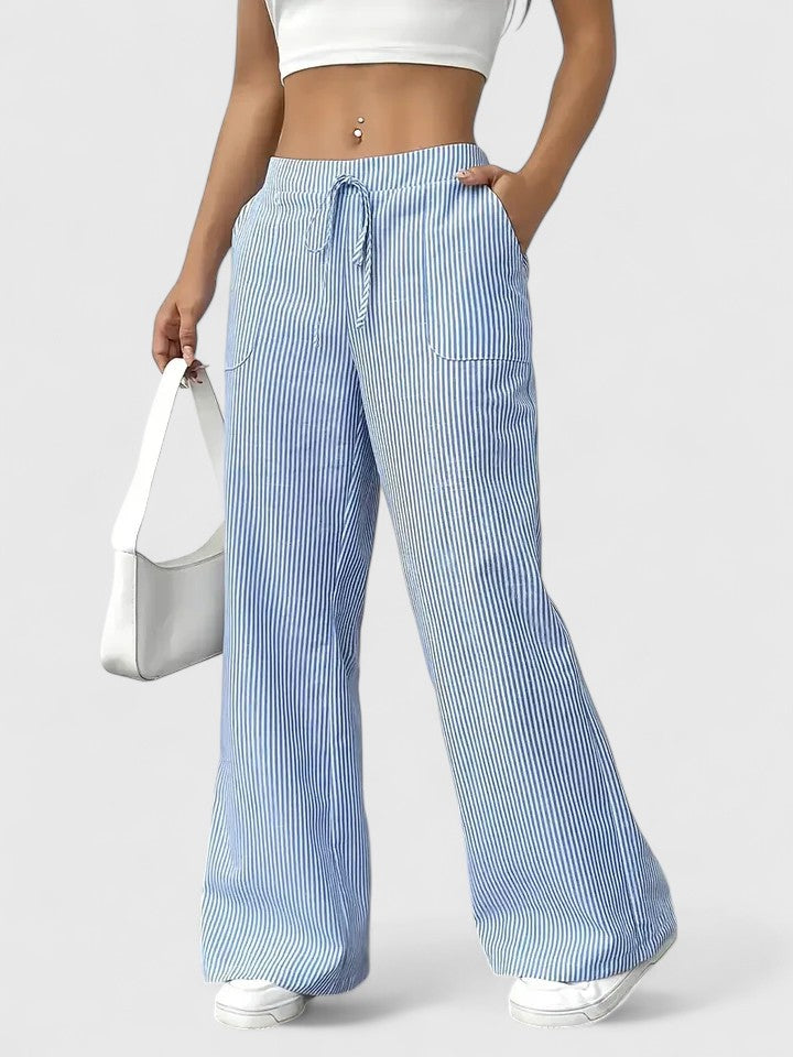 Wide-Leg Drawstring Trousers
