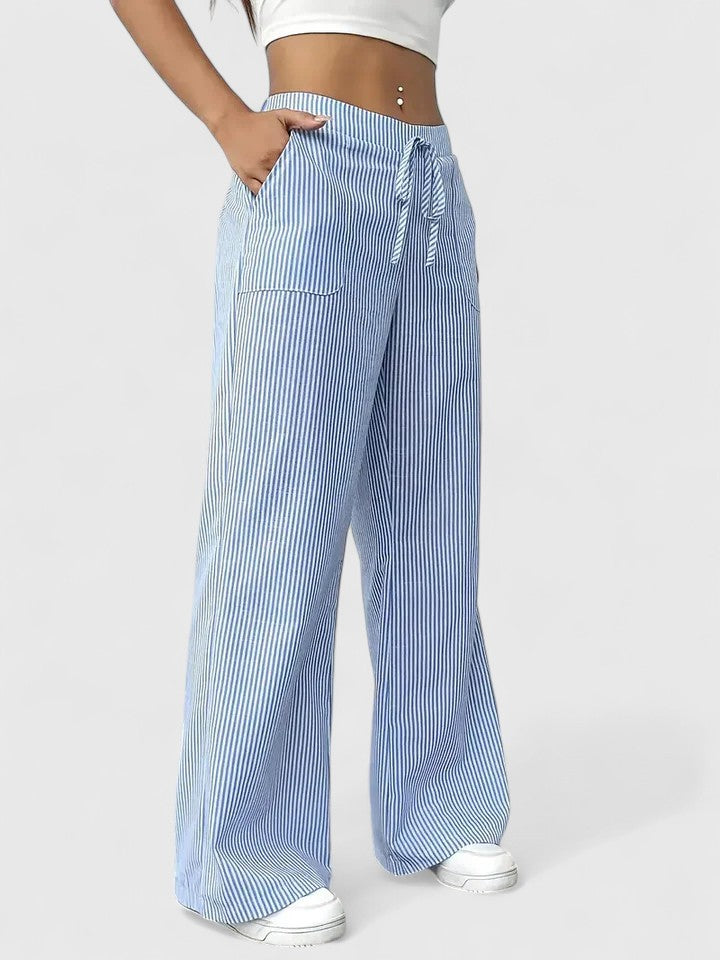 Wide-Leg Drawstring Trousers