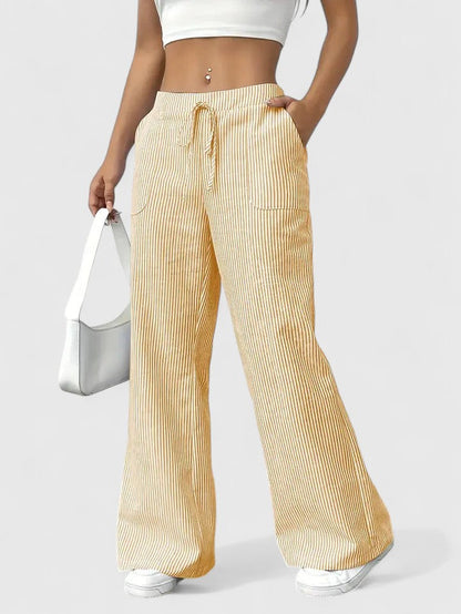 Wide-Leg Drawstring Trousers