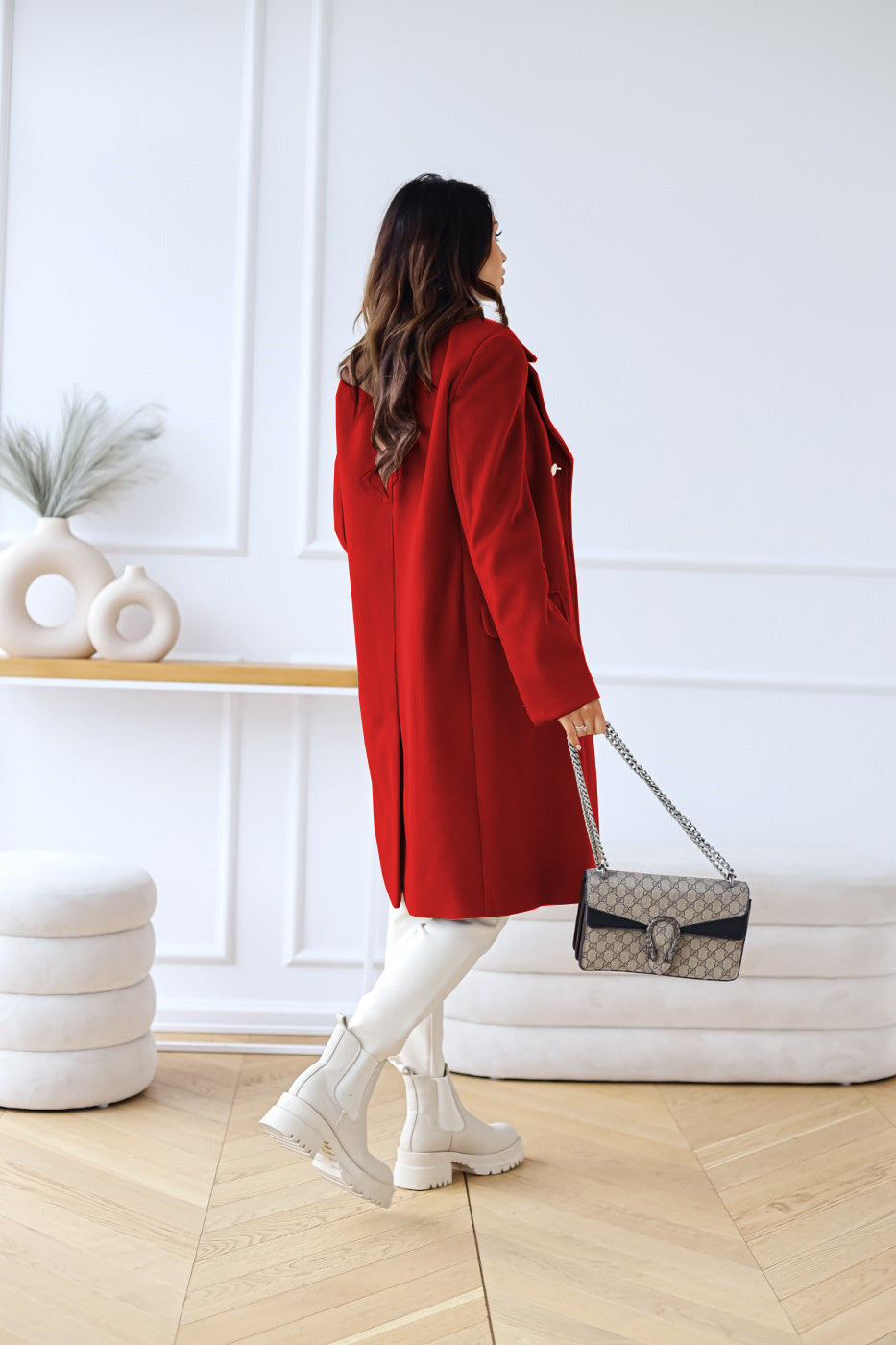 Double-Breasted Lapel Coat