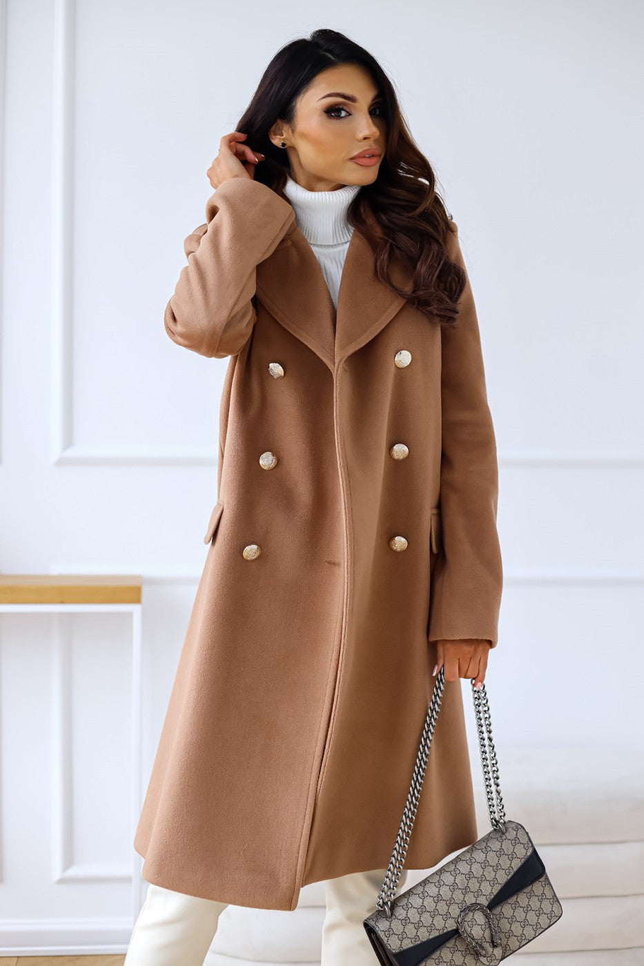 Double-Breasted Lapel Coat