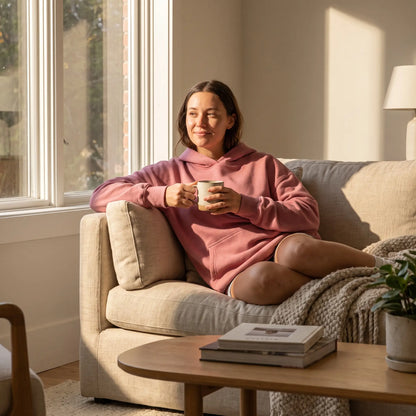 Hooded Fleece Sweatshirt - sunlit living room