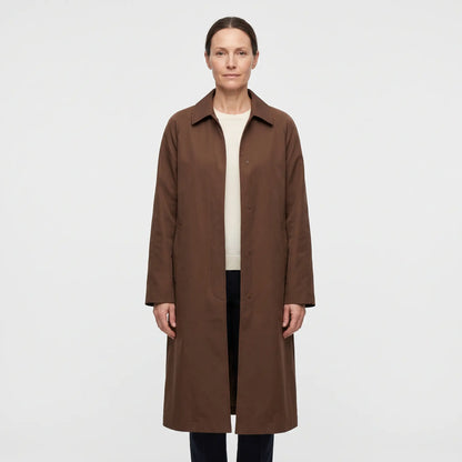Women's Long Lightweight Coat - Brown - studio hero
