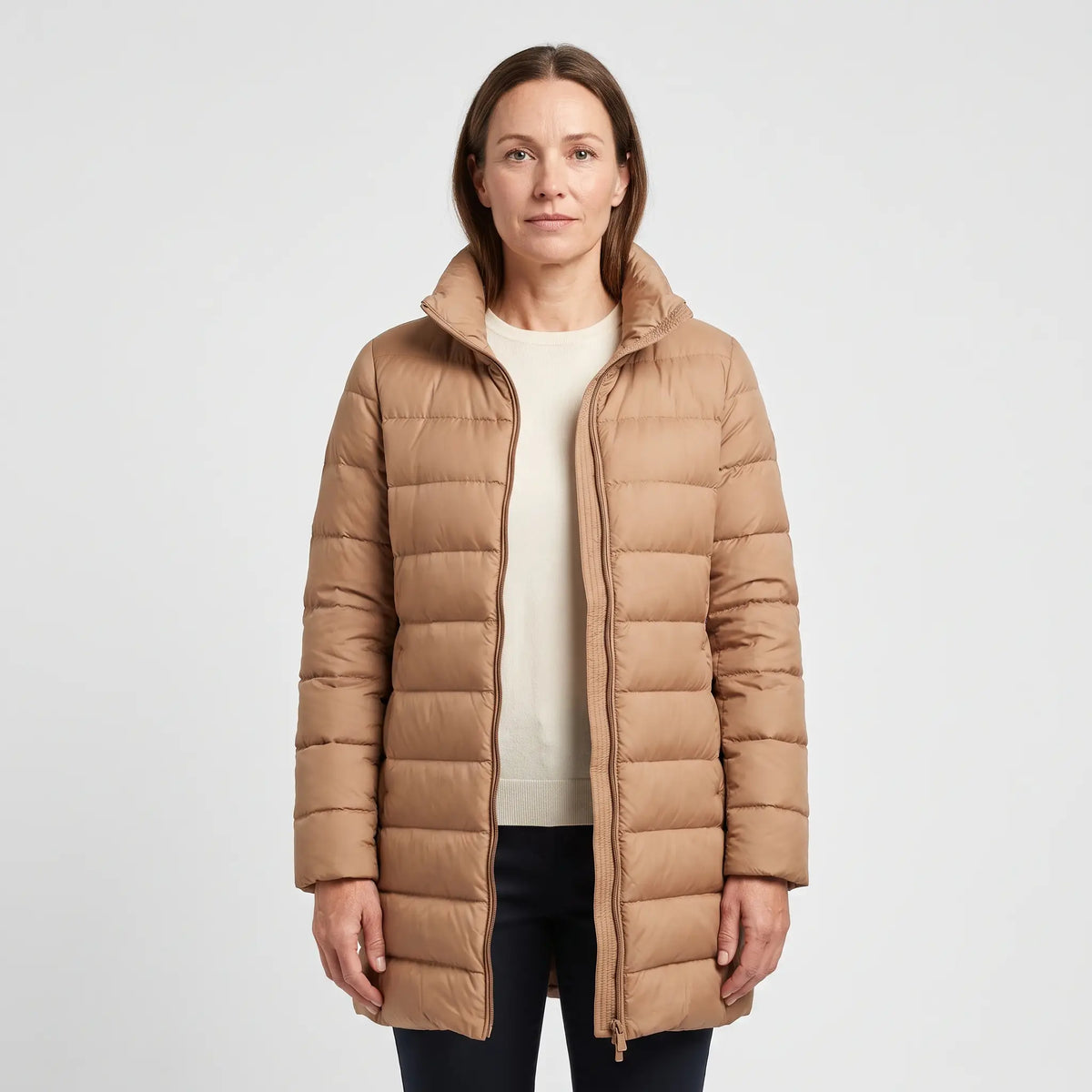 Women's Premium Down Coat - Nougat - studio hero