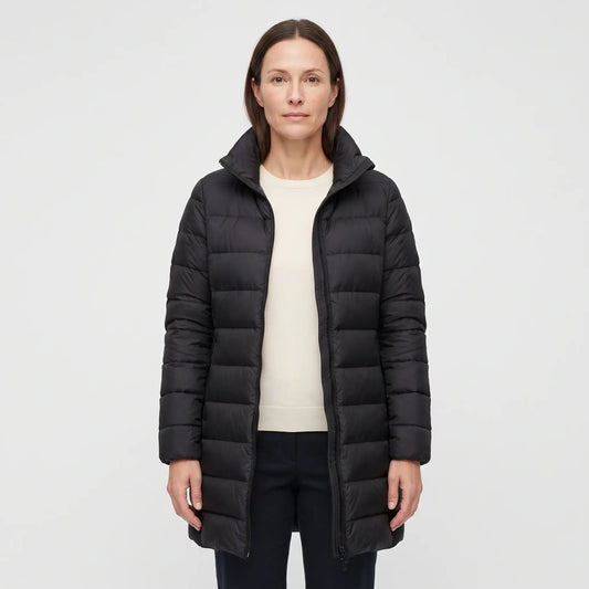 Women's Down Coat - Black - studio hero