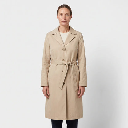 Women's Single-Breasted Trench Coat - Beige - studio hero