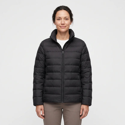 Women's Down-Feel Puffer Coat - Black - studio hero