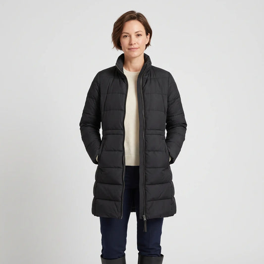 Women's Winter Coat - Black - studio hero