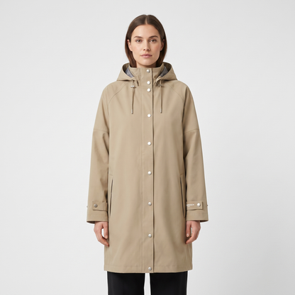 Women's Waterproof Rain Jacket - Greige