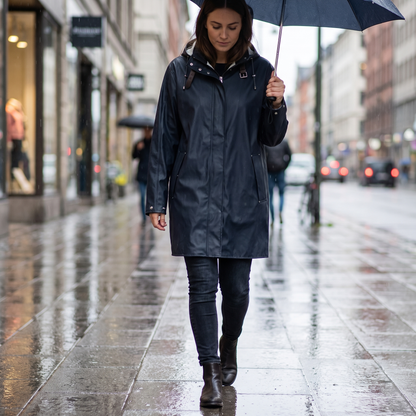 Women's Waterproof Raincoat - Dark Indigo