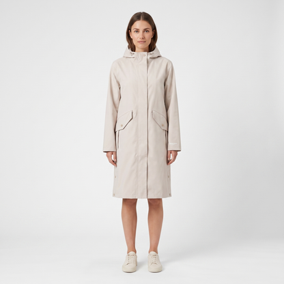 Women's Long Softshell Raincoat - Chateau Gray