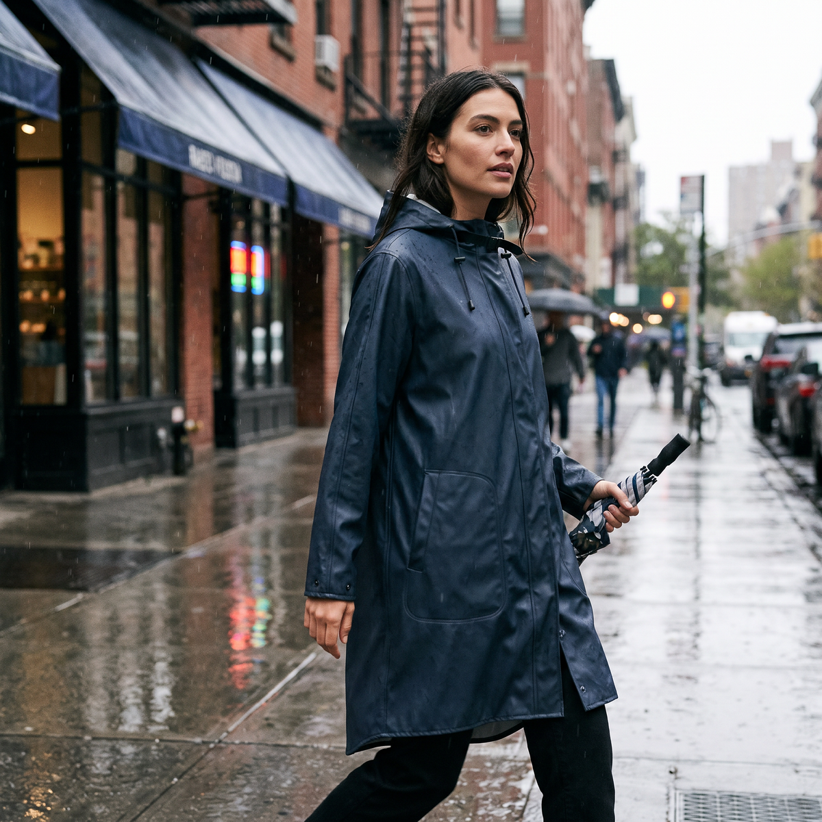 Women's Lightweight Raincoat - Ombre Blue