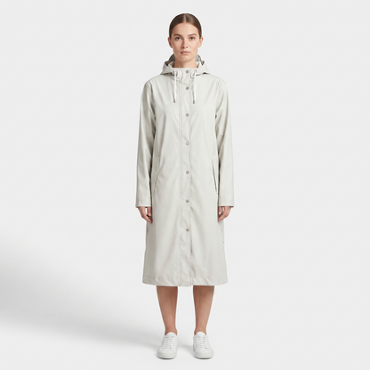 Women's Long Rain Jacket - Milk Creme