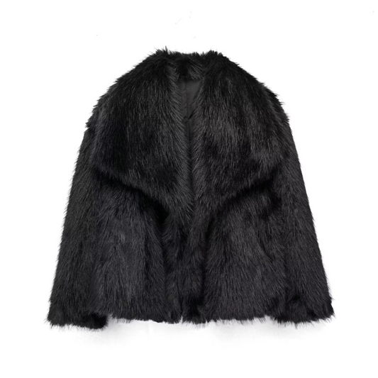 Faux-Fur Lapel Jacket