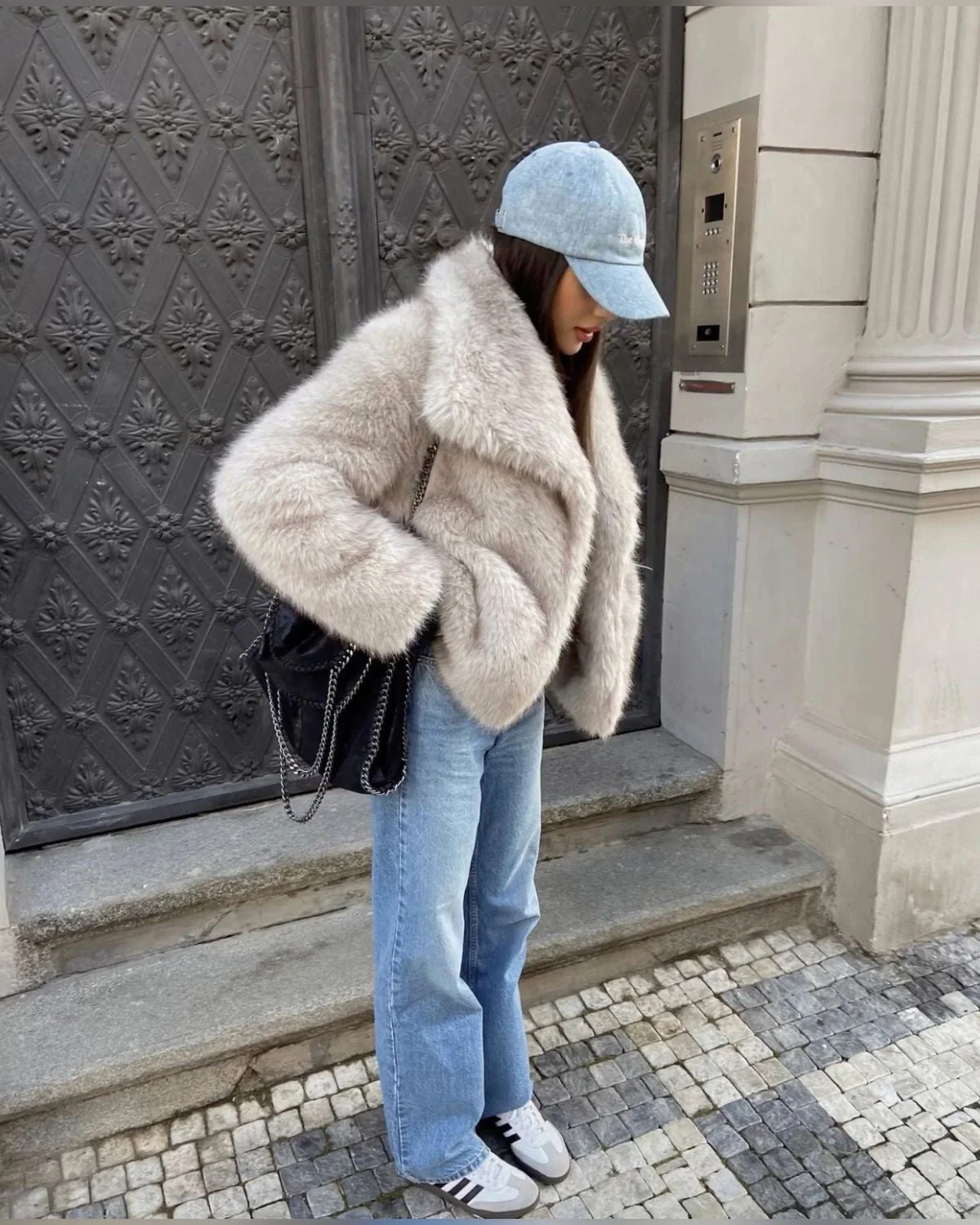 Faux-Fur Lapel Jacket