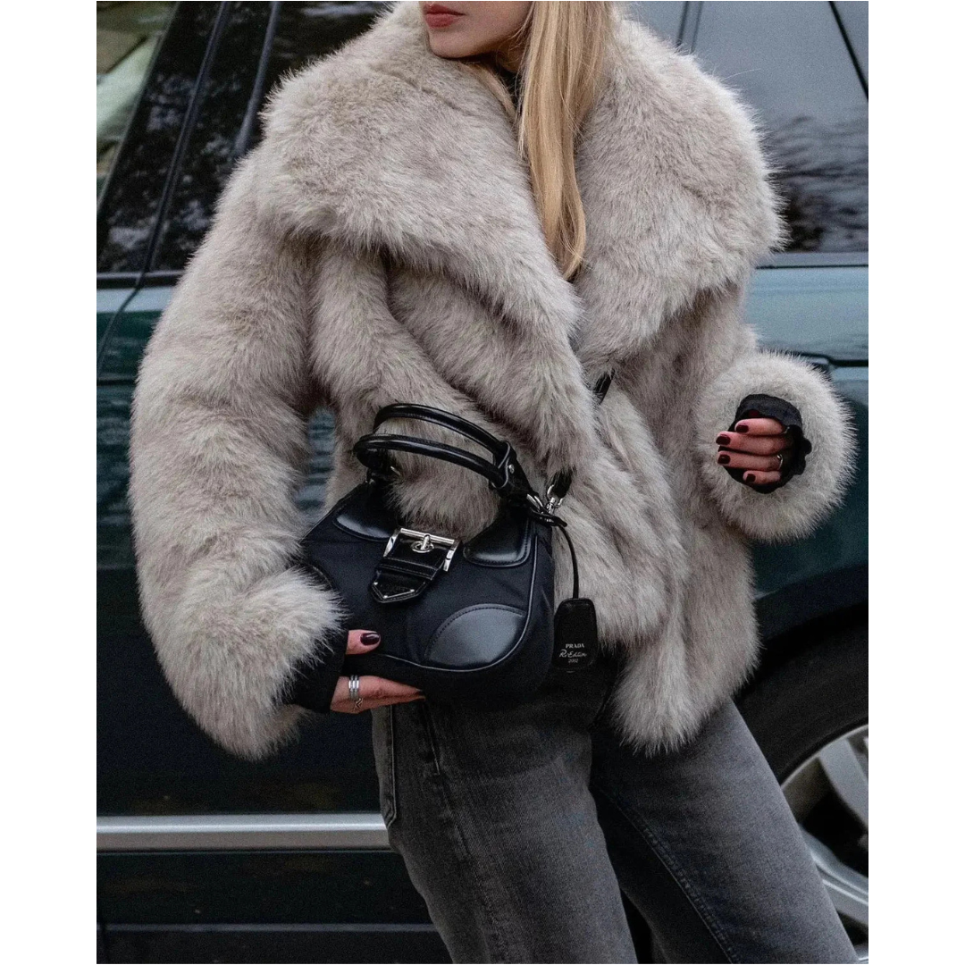 Faux-Fur Lapel Jacket