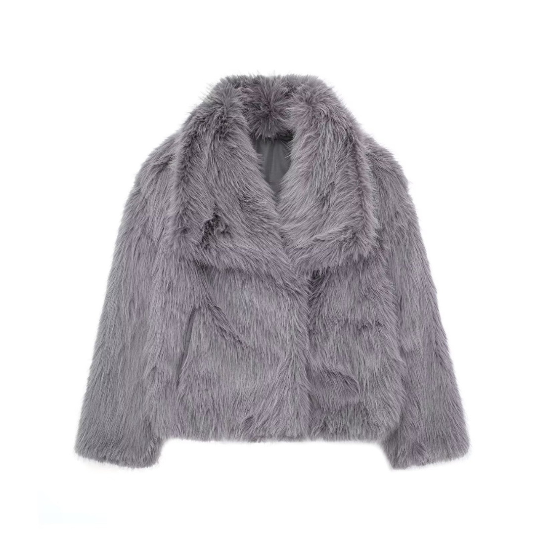 Faux-Fur Lapel Jacket