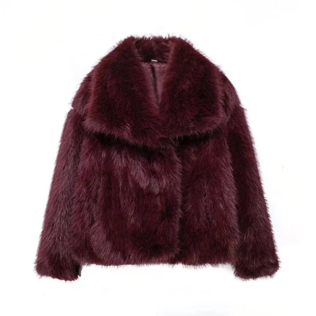 Faux-Fur Lapel Jacket