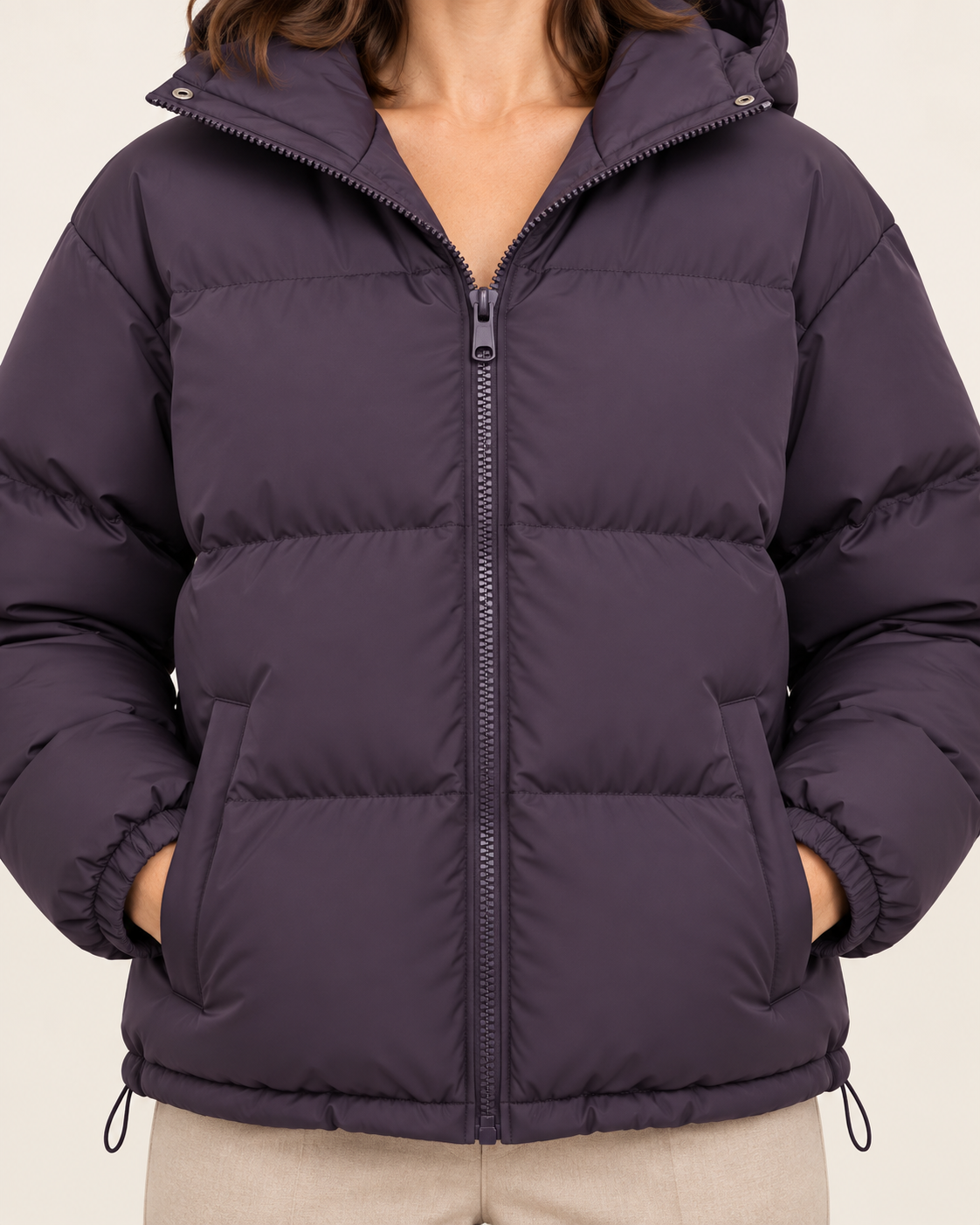 Ladies Puffer Jacket — Hooded Quilted Water-Resistant 6