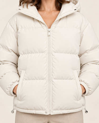 Ladies Puffer Jacket — Hooded Quilted Water-Resistant 7