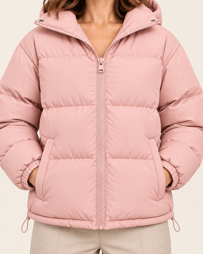 Ladies Puffer Jacket — Hooded Quilted Water-Resistant 9