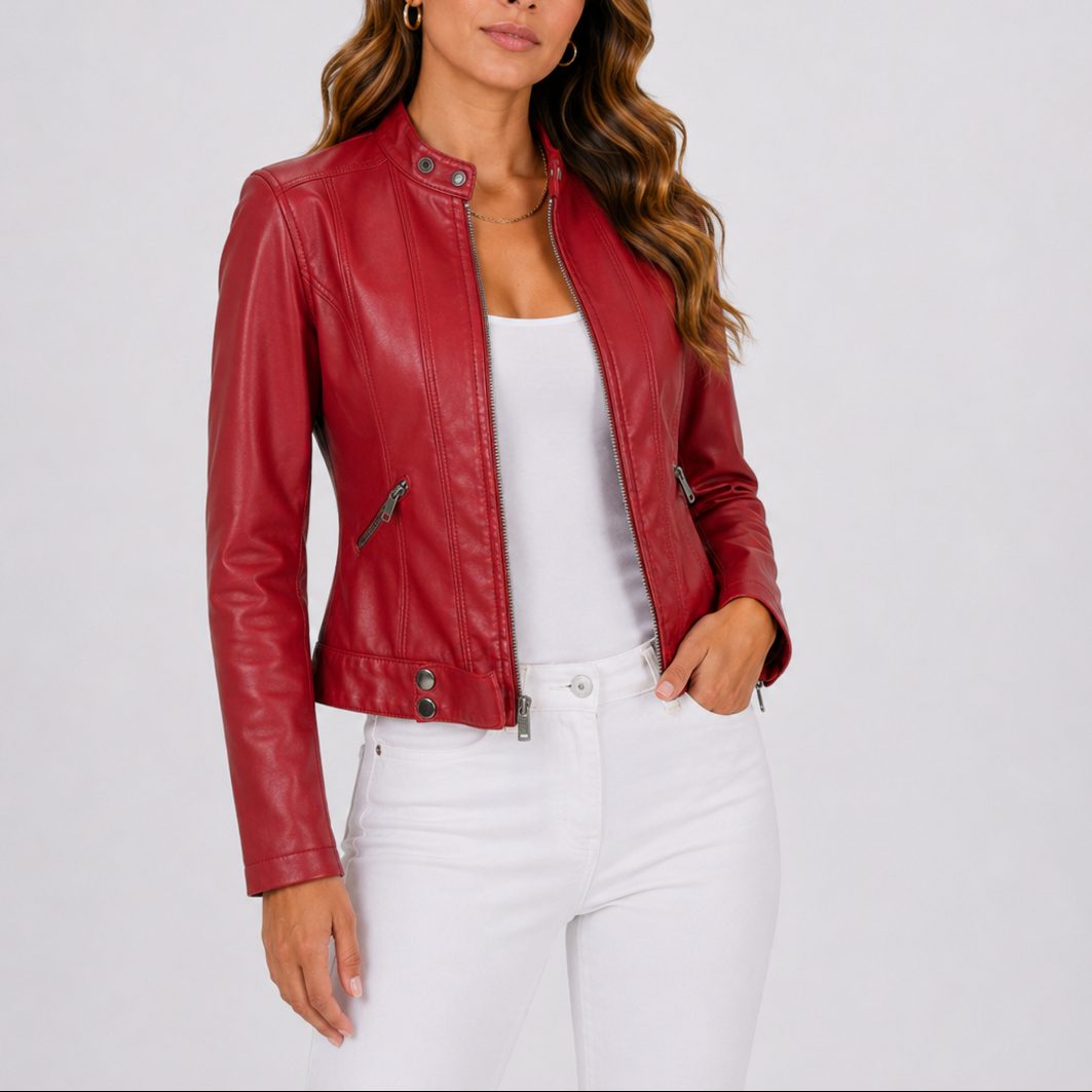 Leather Jackets — Cropped Zip Style with Front Pockets 3