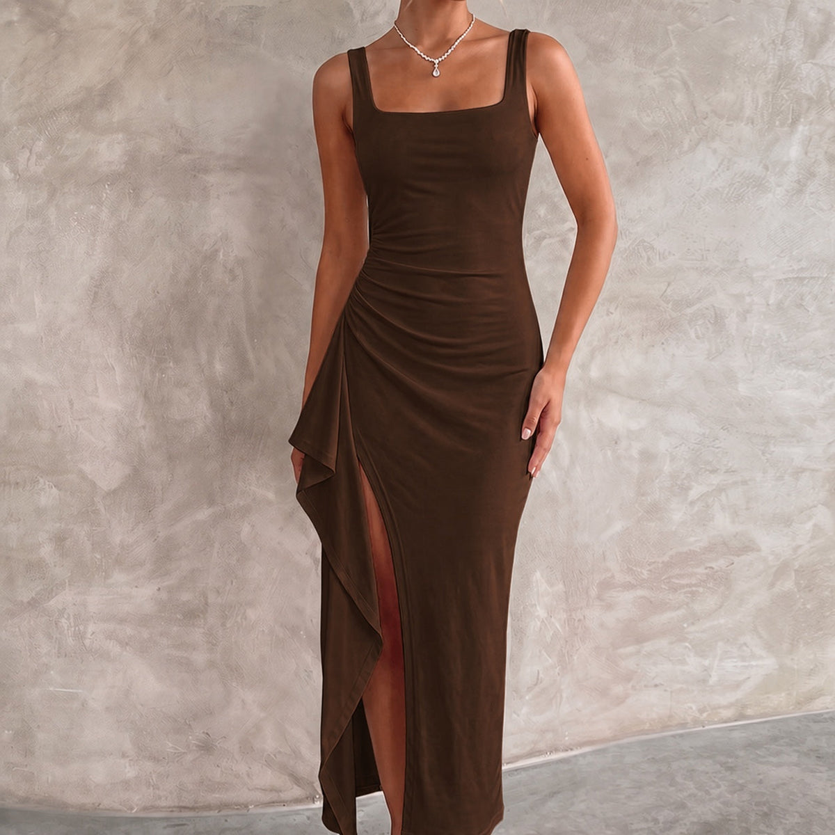Maxi Dresses Bodycon Open Back with Side Leg Split 23