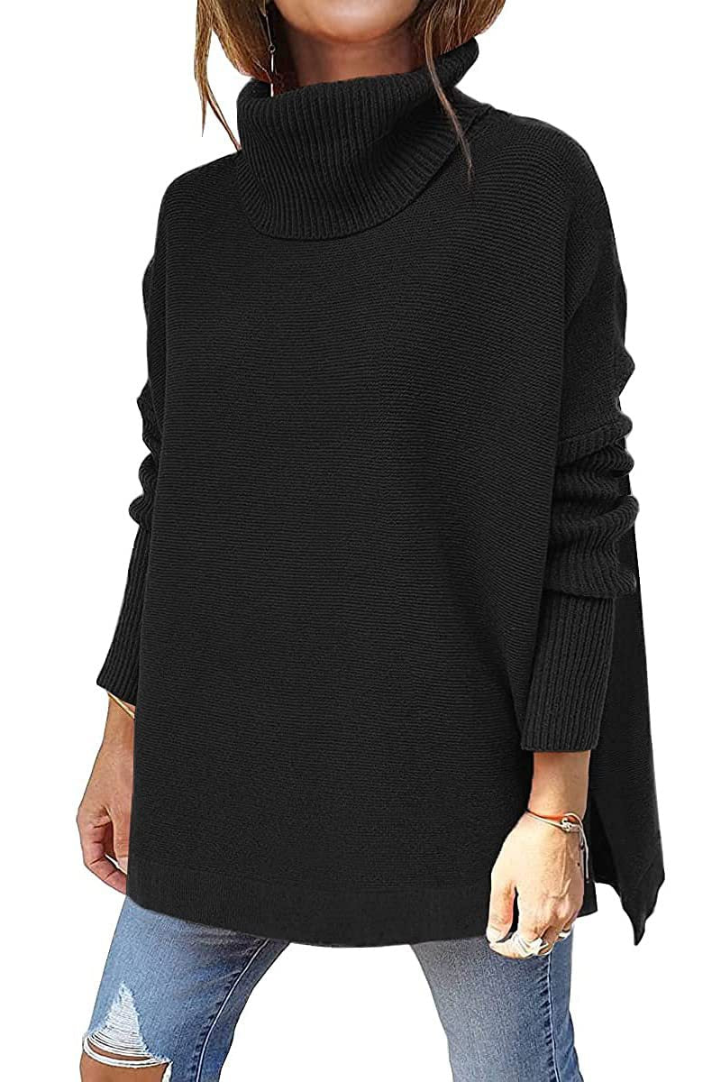 Turtleneck Side-Slit Jumper