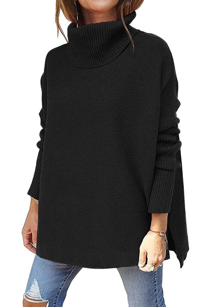 Turtleneck Side-Slit Jumper