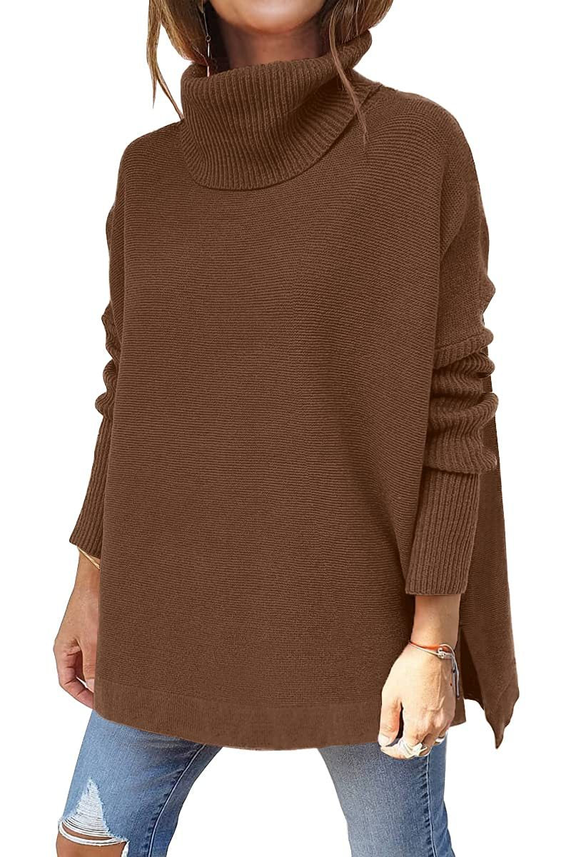 Turtleneck Side-Slit Jumper
