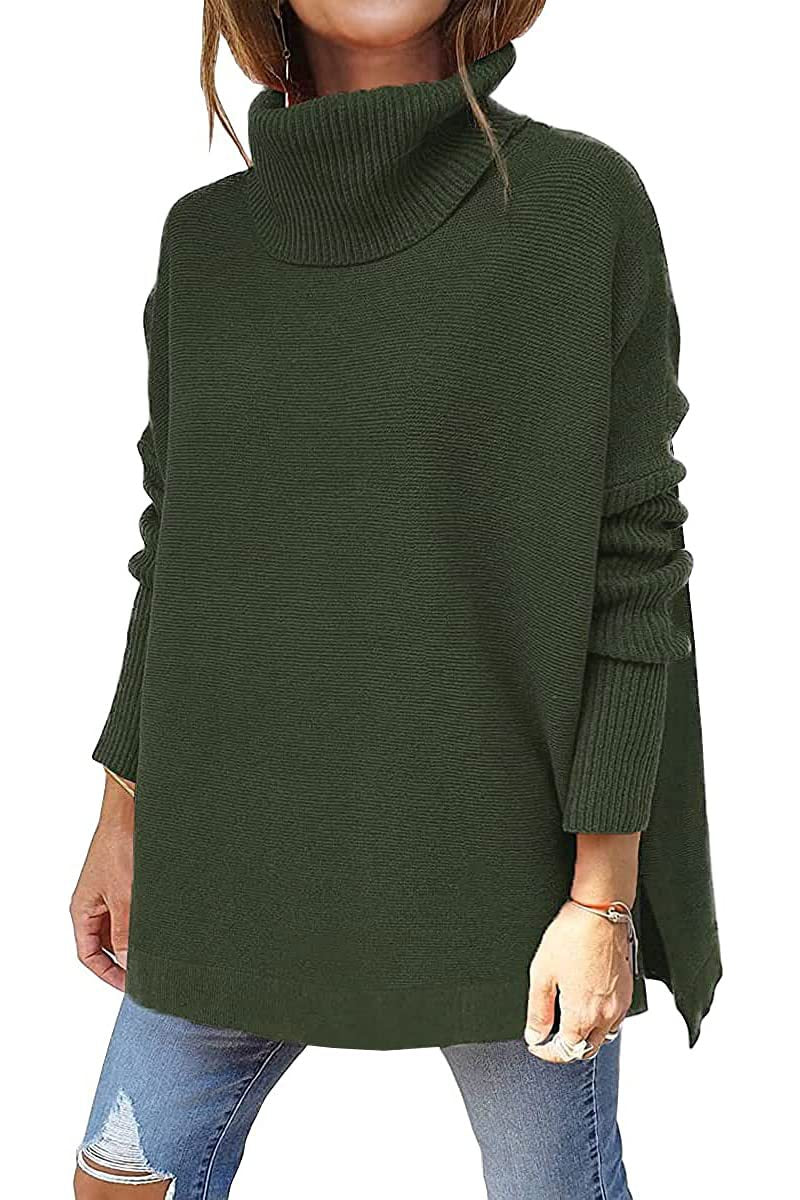 Turtleneck Side-Slit Jumper