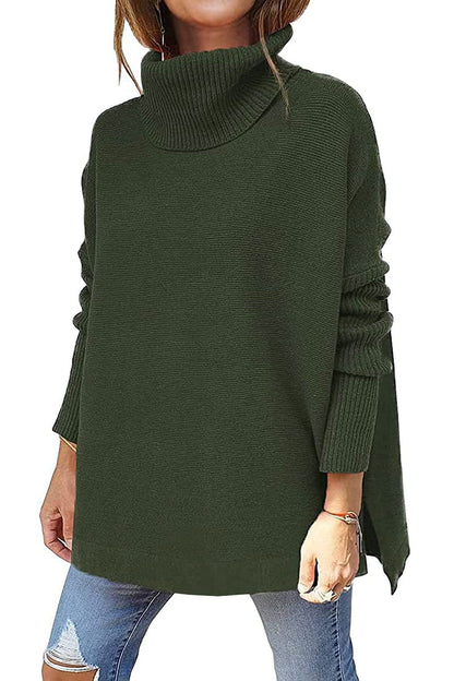 Turtleneck Side-Slit Jumper
